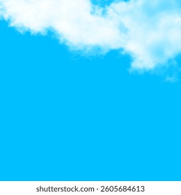 Hand painted blue sky and clouds, abstract watercolor background, vector illustration