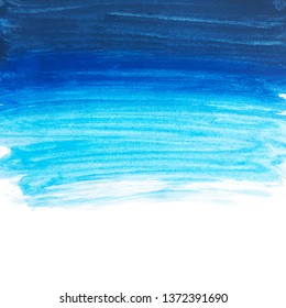 Hand painted blue watercolor background. Watercolor wash