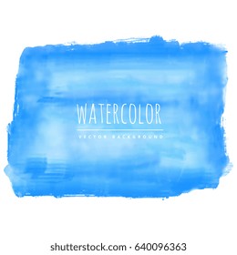 hand painted blue watercolor stain vector background
