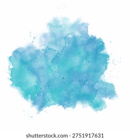 Hand painted blue watercolour splash design 