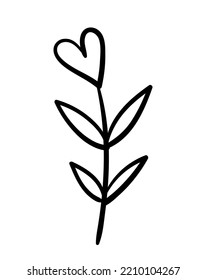 Hand painted branch. Ecology, environment and nature. Poster or banner for website, sticker for social networks and instant messengers. Love for flowers and gardening. Cartoon flat vector illustration