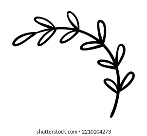 Hand painted branch. Floristics and botany, love for plants. Nature and environment, ecology. Romantic gift, present or surprise. Symbol of spring and summer season. Cartoon flat vector illustration
