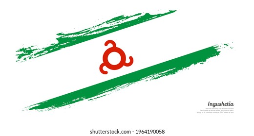 Hand painted brush country flag of Ingushetia with stylish flag on white background