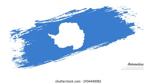 Hand painted brush flag of Antarctica country with stylish flag on white background