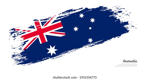 Hand painted brush flag of Australia country with stylish flag on white background