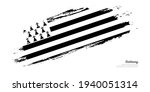 Hand painted brush flag of Brittany country with stylish flag on white background