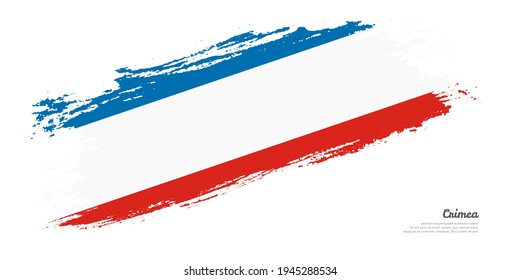 Hand painted brush flag of Crimea country with stylish flag on white background