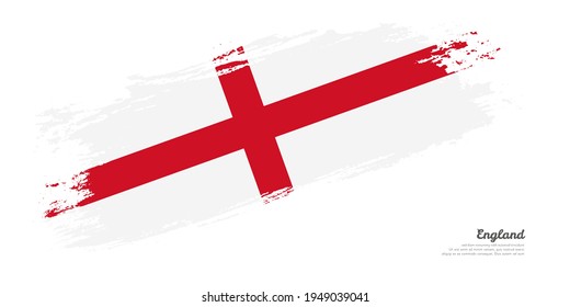 Hand painted brush flag of England country with stylish flag on white background