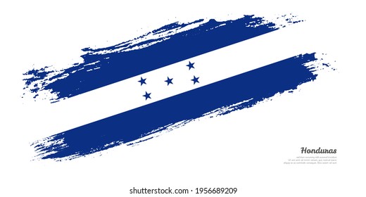 Hand painted brush flag of Honduras country, creative brush flag banner theme background