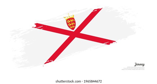 Hand painted brush flag of Jersey country with stylish flag on white background