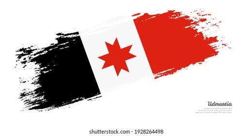 Hand Painted Brush Flag Udmurtia Country Stock Vector (Royalty Free ...