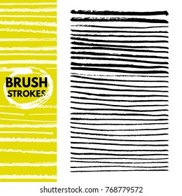 The hand painted brush strokes isolated on white background. Grunge, artistic, textured stroke. It is easy to use.