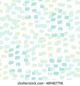 Hand painted brush strokes in light blue, mint green and turquoise. Seamless abstract repeating background.