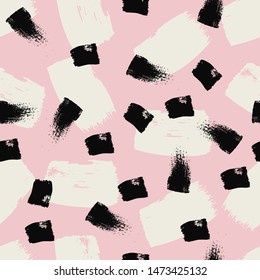 Hand painted brush strokes seamless pattern. Abstract vector background. Grunge textured backdrop. Easy to edit template for textile, fabric, wrapping paper, etc.
