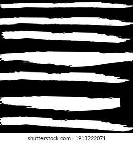 Hand painted brush strokes seamless pattern, striped background. Vector illustration