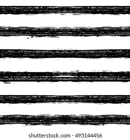 Hand painted brush strokes seamless pattern. Striped background. Vector illustration