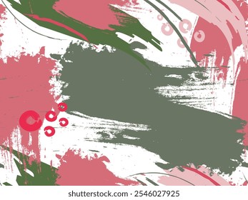 Pincel pintado a mano con trazos de Vector sin patrón en manchas de color verde, rosa pastel. Abstractas fondo de repetición. Para el Fondo de pantalla creativo, diseño de obras de arte, carteles, tarjetas, Anuncios, impresiones, paquete Eps 10