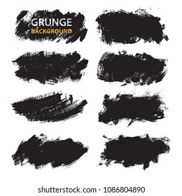 Hand Painted Brush Strokes.Vector Grunge Brushes.