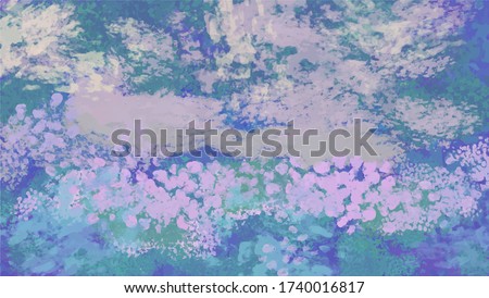 Hand painted canvas. Abstract background in impressionism style. Vector illustration