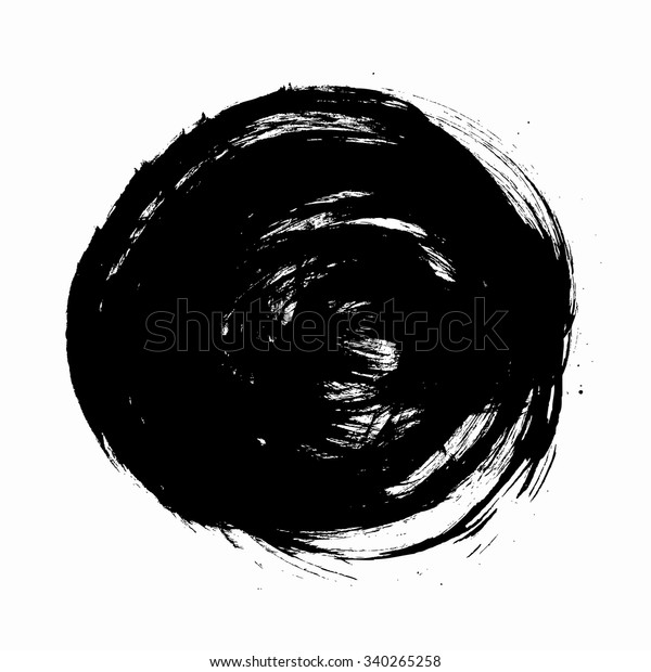 Hand Painted Circle Rough Edges Dry Stock Vector (Royalty Free ...