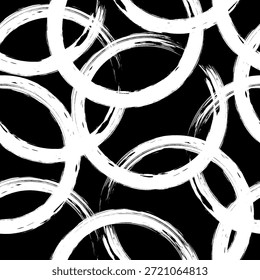 Hand Painted Circles Decorative seamless pattern. Repeating background. Tileable wallpaper print.
