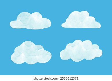 Hand painted cloud clip art