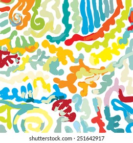 hand painted colorful scrolls
