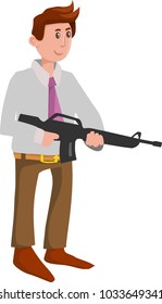 Cartoon Character Of Man With Gun Images, Stock Photos & Vectors ...