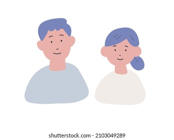 Hand painted couple vector illustration