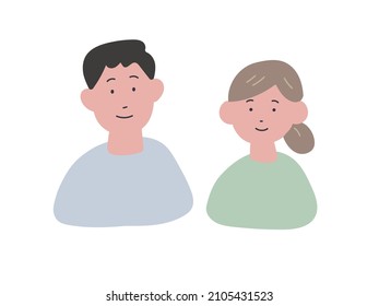 Hand painted couple vector illustration