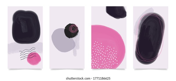 Hand painted cover design vector. Abstract arts background, Hand drawn textures for wall decoration, invitation, cards, banner and poster.