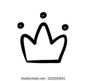 Hand painted crown  Jewel  treasure   symbol power  Accessory king  queen princess  Poster banner for site  Graphic element for printing fabric  Cartoon flat vector illustration