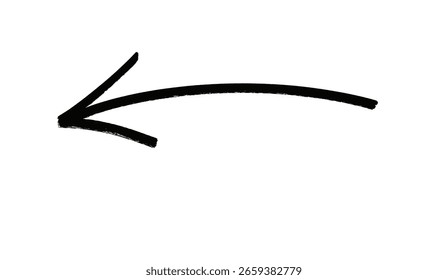 A seta escura pintada à mão mostra a direção, indicando o movimento à esquerda.