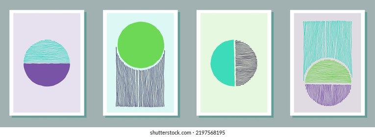 Juego de vectores de lienzo decorativo pintado a mano. Textura de manchas acuáticas. marcos de estilo de los años 20. Diseño artístico juvenil de portada. Elementos de trazo de pincel.