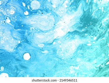 Hand painted decorative ocean themed fluid art design
