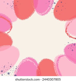 Hand painted Easter eggs. Abstract background. Vector illustration