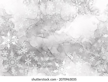Hand painted elegant Christmas background with snowflakes design