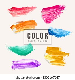 Hand painted elements for design in bright colors