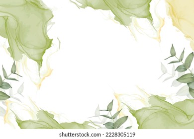 Hand Painted  Eucalyptus Wedding Invitation Card Template