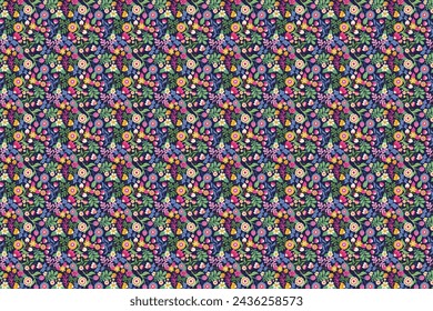 Hand painted exotic floral pattern flower vector