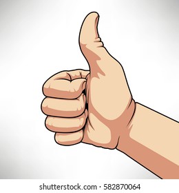 hand painted finger in up