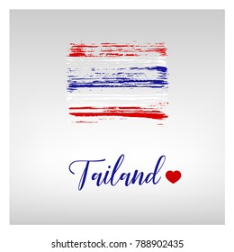 Hand painted flag of Thailand. 