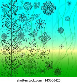 Hand painted floral background