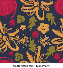 Hand Painted Floral seamless pattern set