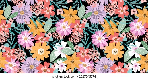 Hand painted floral Seamless Pattern. A Pattern for wallpaper, fashion and print