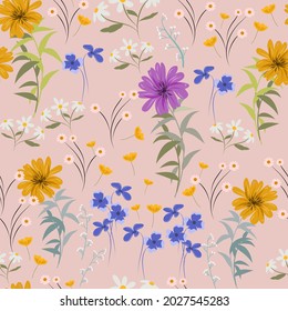 Hand painted floral Seamless Pattern. A Pattern for wallpaper, fashion and print