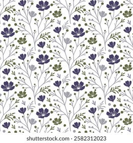 hand painted flower pattern with watercolor floral details for seamless fashion textiles and home decor