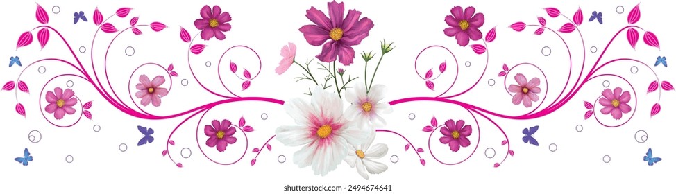 Hand painted, flowers, butterfly background images