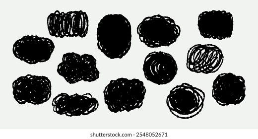 Hand painted frame line doodles set. Hand drawnisolated element. Simple stroke grunge icon. Minimalist cartoon playful  logo