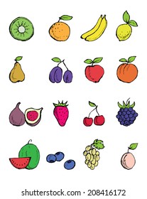 Hand- painted fruit icons